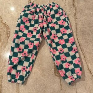 Checkered Fleece Jogger Pants – Pink Floral